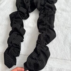 vintage y2k office siren cinched black pinstripe capris